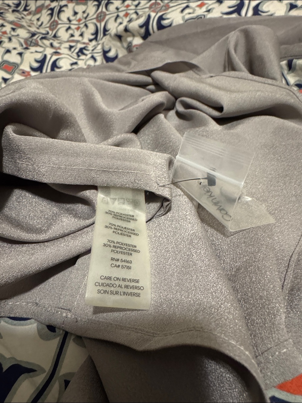Calvin Klein Light Gray Puff Sleeve Blouse - Picture 7 of 7